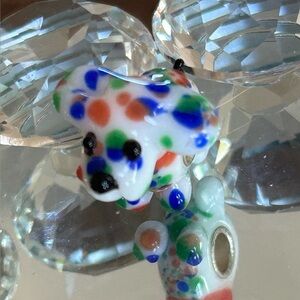 Dog charm Murano Glass bracelet or necklace